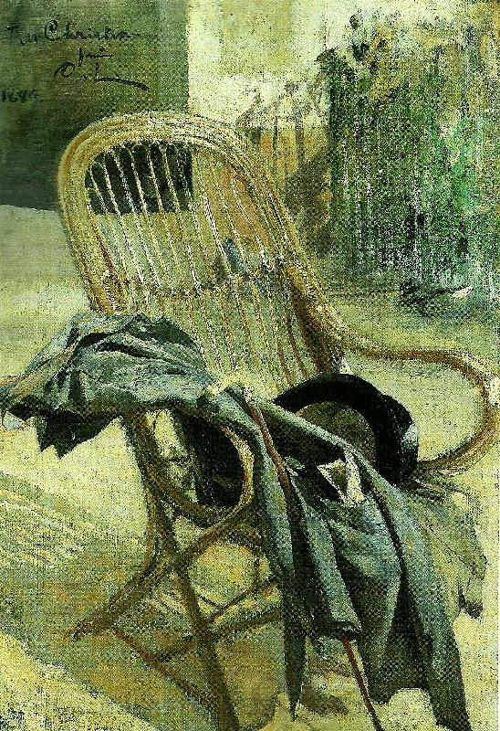 Carl Larsson korgstol med kladesplagg Spain oil painting art